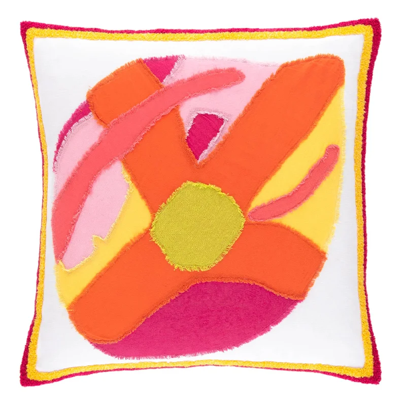 Lily Pad Pink Applique Decorative Pillow Cover