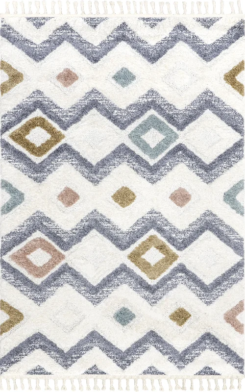 Alia Retro Trellis Kids Rug | Beige