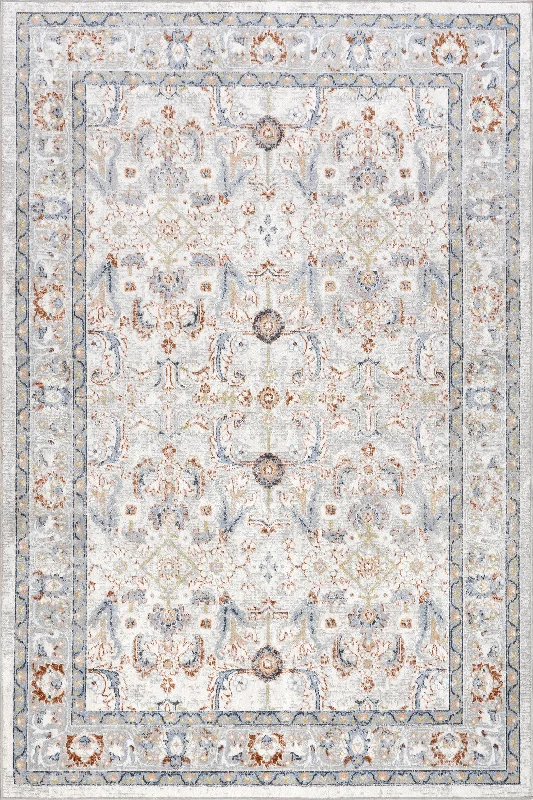 Brooklynn Floral Medallion Washable Rug | Rust