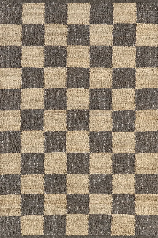 Cassia Classic Checkered Rug | Dark Grey