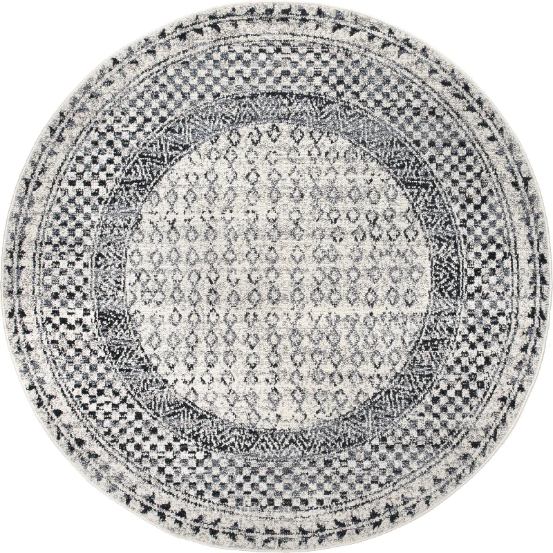 Checkered Diamonds Rug | Light Grey