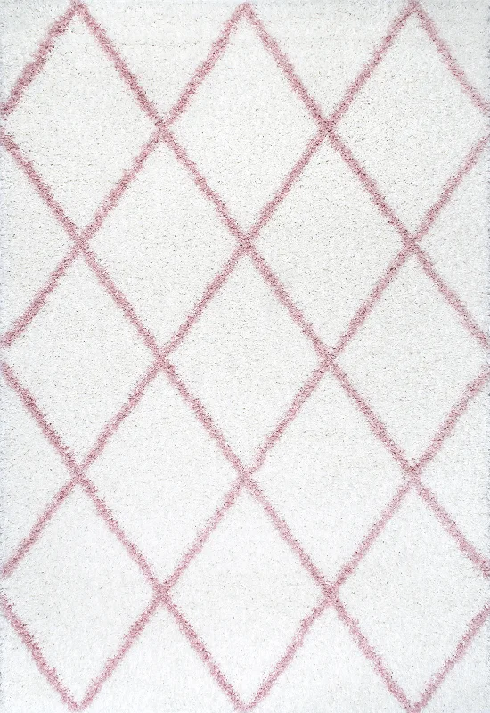 Easy Shag Lattice Rug | Pink