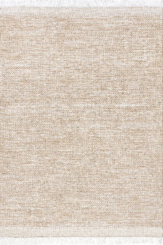 Esperanza Solid Fringed Rug | Beige