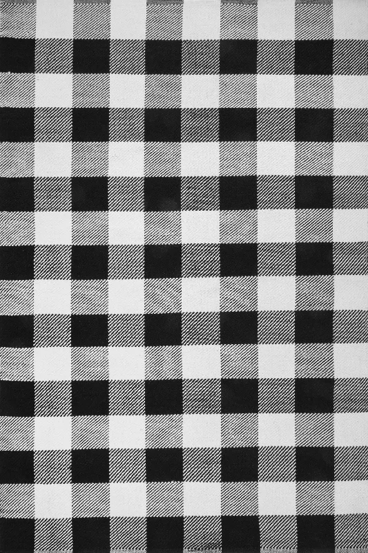 Flatwoven Buffalo Plaid Rug | Black