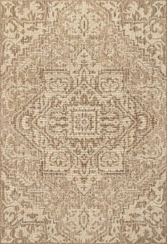 Gemstone Medallion Indoor/Outdoor Rug | Brown