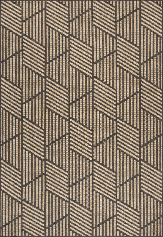 Geometric Tiles Indoor/Outdoor Rug | Charcoal