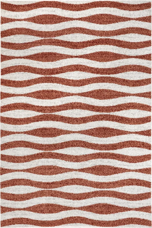 Geometric Waves Rug | Pink