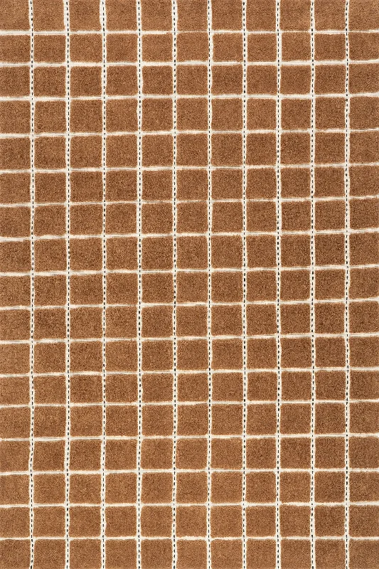 Gretchen Checked Wool Rug | Rust