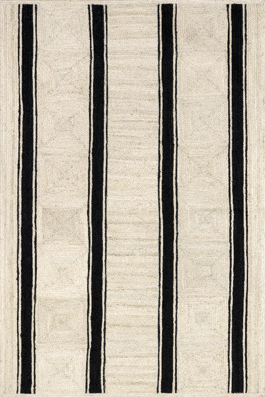 Hedgerow Striped Jute Rug | Ivory