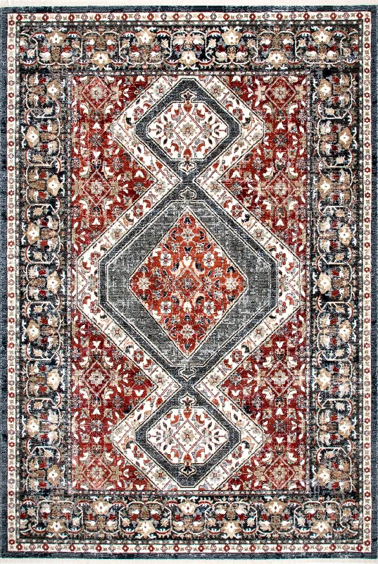 Herati Helix Fringe Rug | Multicolor