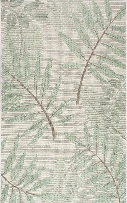 Indoor/Outdoor Modern Leaves Rug | Green