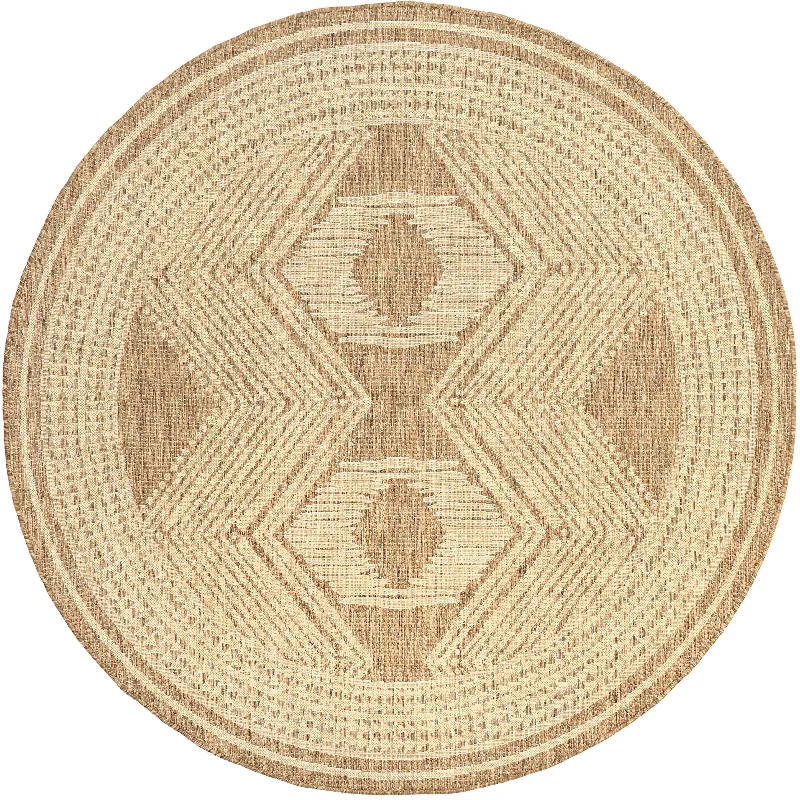 Iris Totem Indoor/Outdoor Flatweave Rug | Light Brown