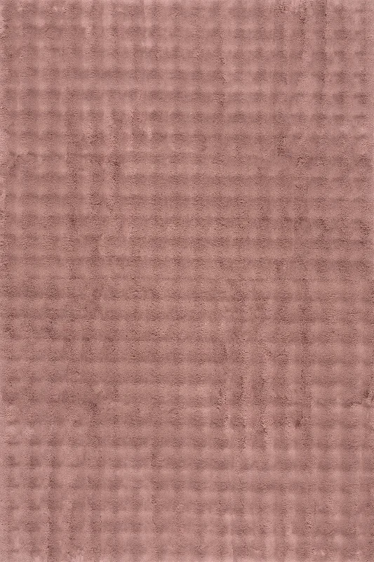 Ivana Checkered Plush Cloud Washable Rug | Burgundy