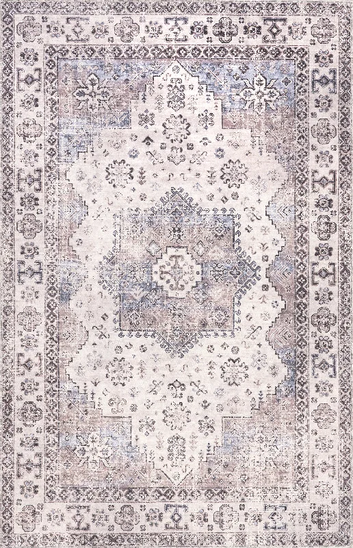 Jolie Distressed Medallion Rug | Rust