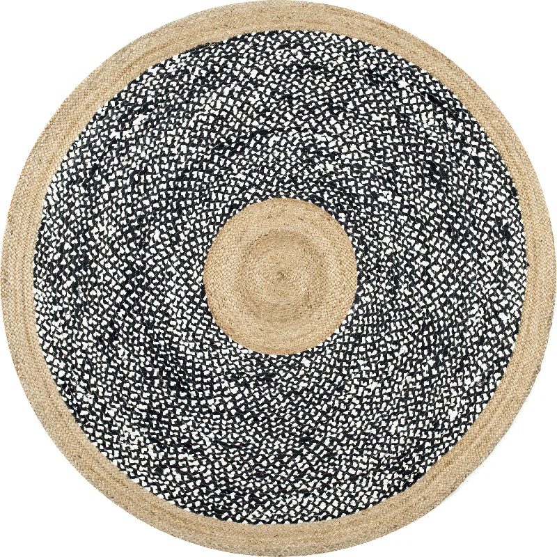 Jute and Cotton Token Rug | Black