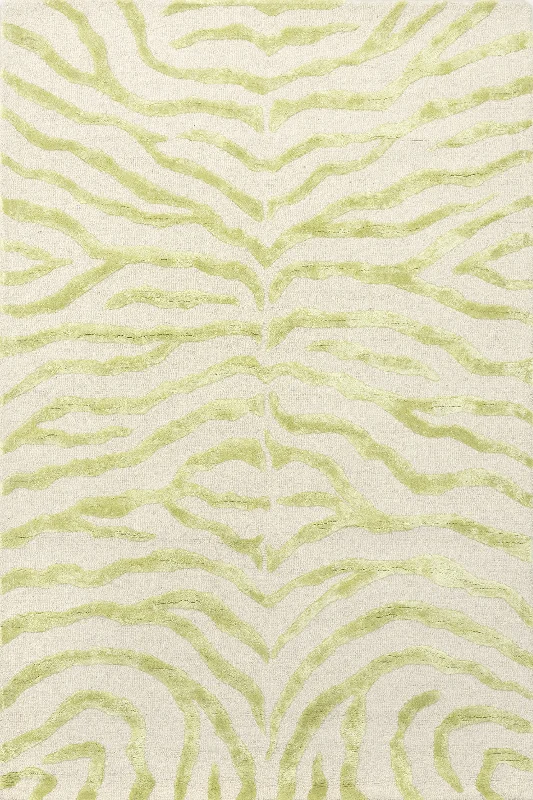 Kylie Wool-Blend Zebra Rug | Green