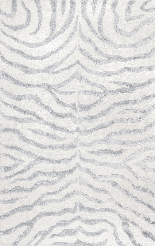 Kylie Wool-Blend Zebra Rug | Grey