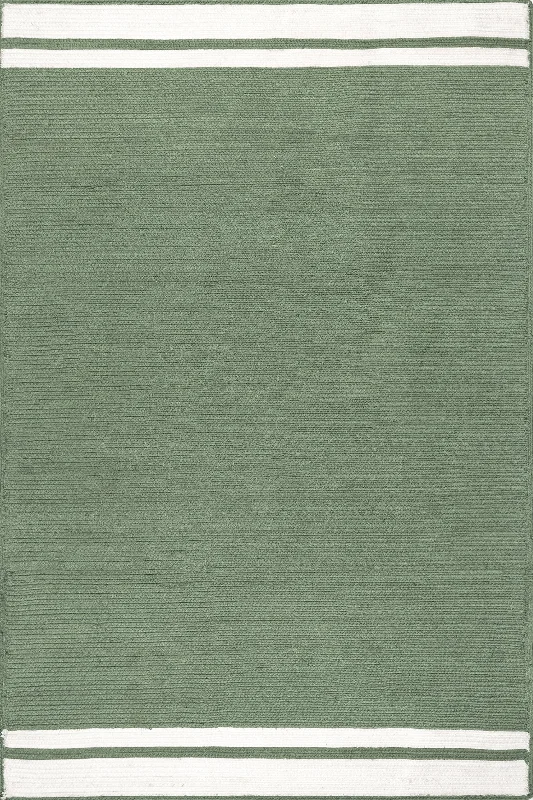 Luann Solid Bordered Rug | Green