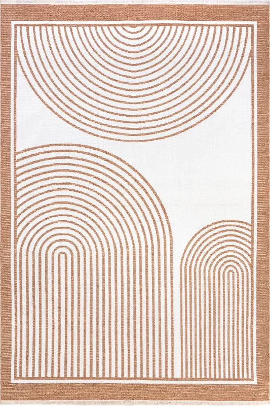 Lula Arced Reversible Washable Rug | Burnt Orange