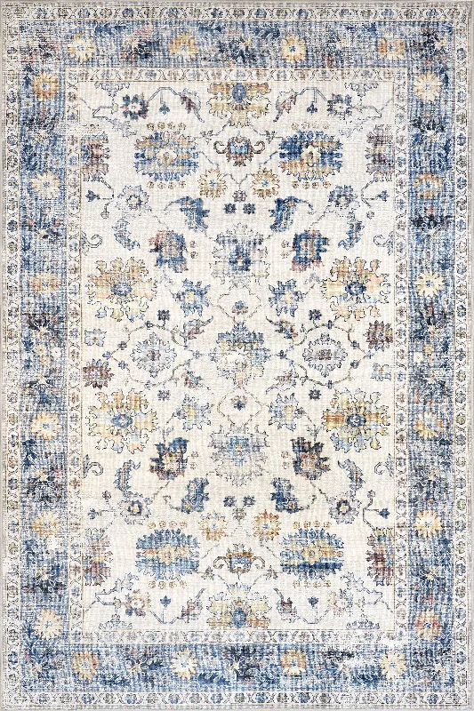 Mallory Spill Proof Washable Rug | Blue