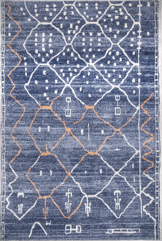 Modern Moroccan Rug | Blue