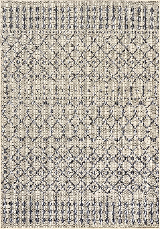 Modern Trellis Indoor/Outdoor Rug | Light Grey