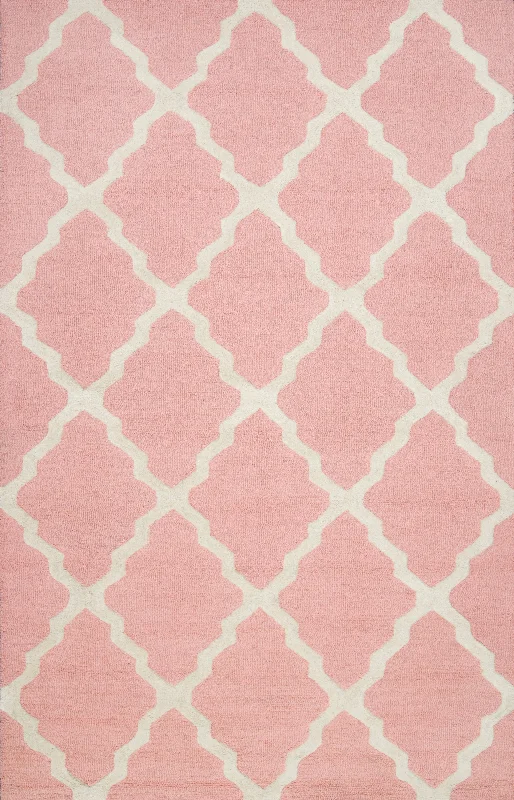 Moroccan Trellis Rug | Baby Pink