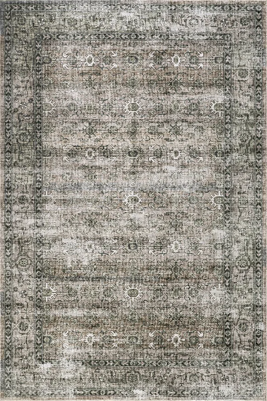 Myrtle Spill Proof Washable Vintage Rug | Sage Green