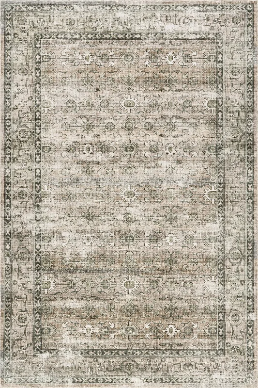 Myrtle Washable Vintage Rug | Sage Green