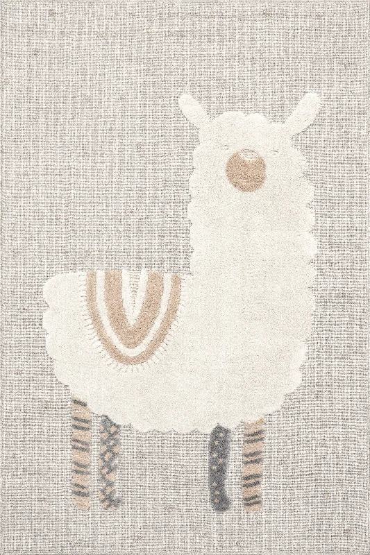 Nellie Kids Llama Rug | Ivory