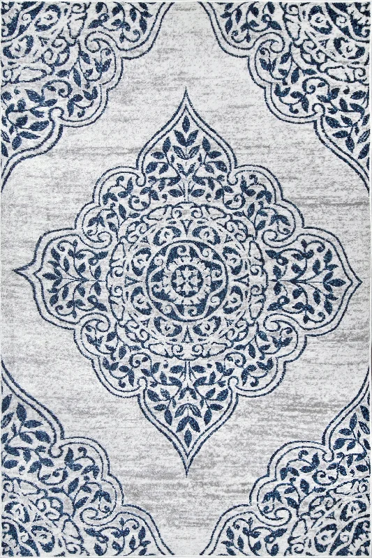 Ornamental Rosette Rug | Blue