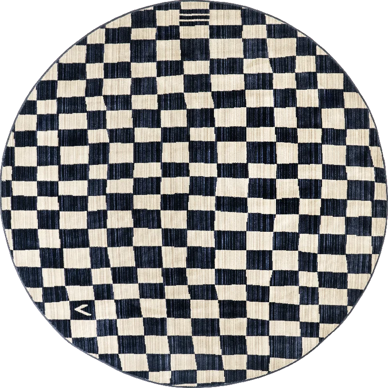 Rasali Checkered Box Rug | Navy