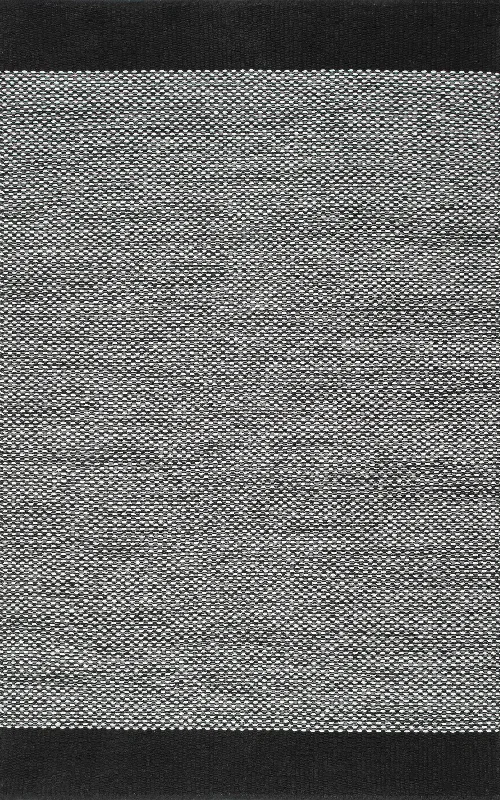 Reversible Cotton Solid Flatweave Rug | Black