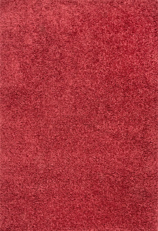 Sade Solid Shag Rug | Red