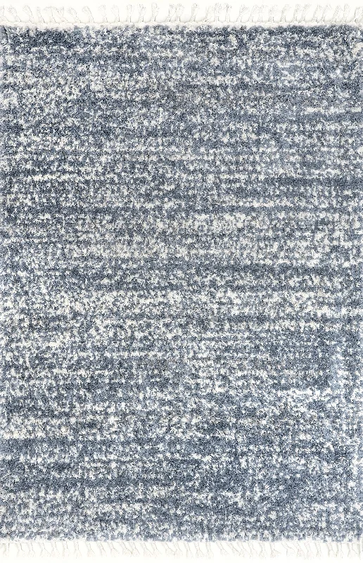 Shaded Shag With Tassels Rug | Light Blue