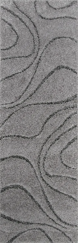 Shaggy Curves Rug | Dark Grey