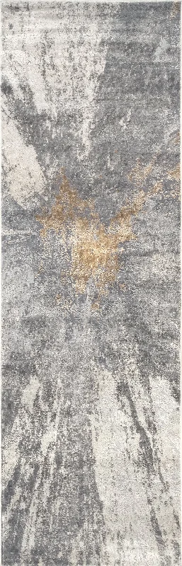 Splatter Abstract Rug | Silver