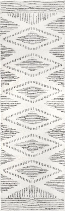 Striped Hourglass Rug | Light Grey