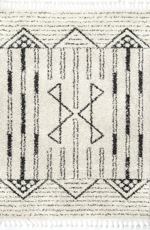 Striped Shag Rug | Off White