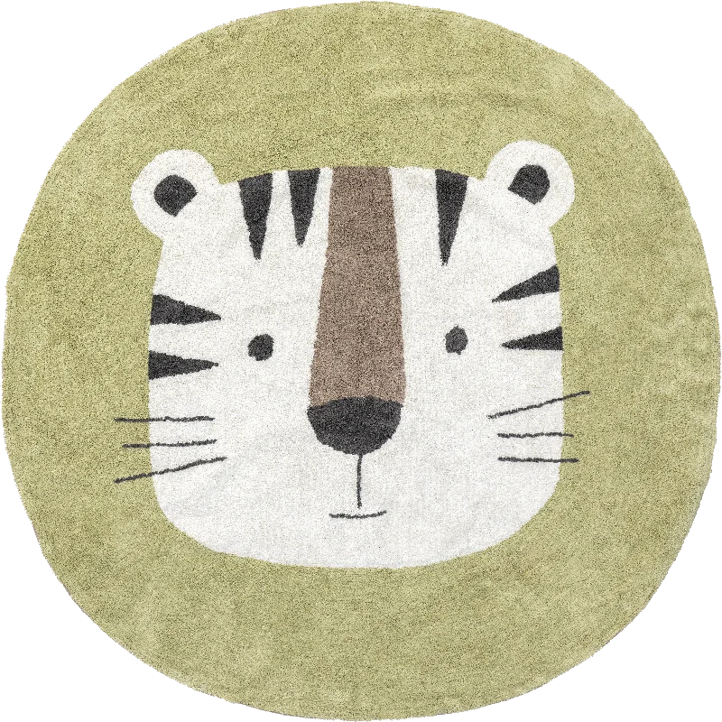 Tiger Nursery Washable Rug | Ivory