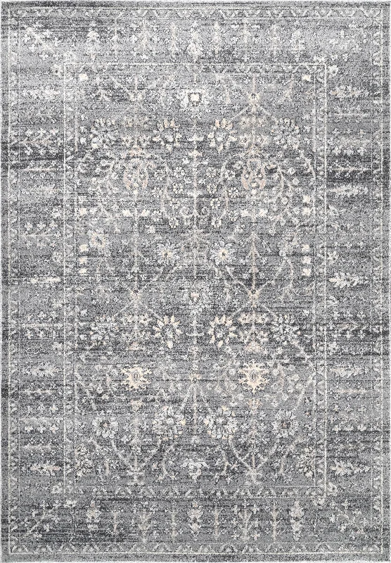 Vintage Floral Rug | Grey