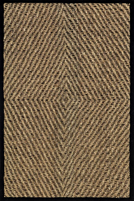 Zondra Diamond Seagrass Rug | Black