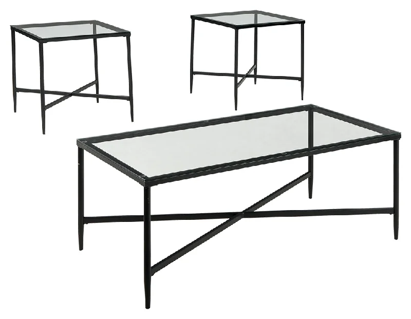 Augeron T003-13 Black Occasional Table Set 3CN