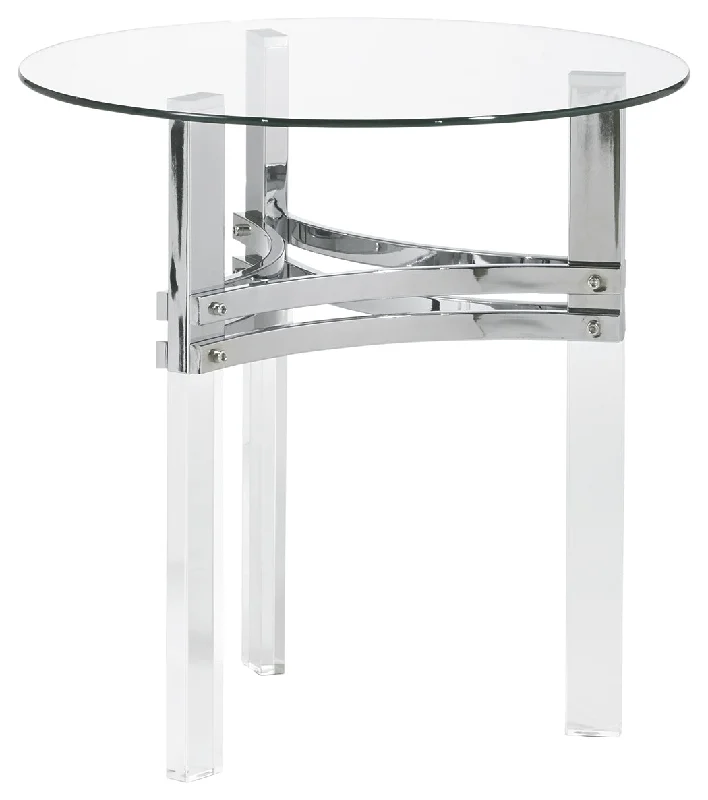 Braddoni T420-6 Chrome Finish Round End Table