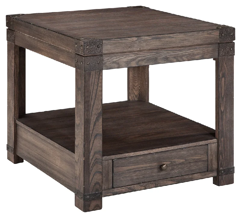 Burladen T846-3 Grayish Brown Rectangular End Table