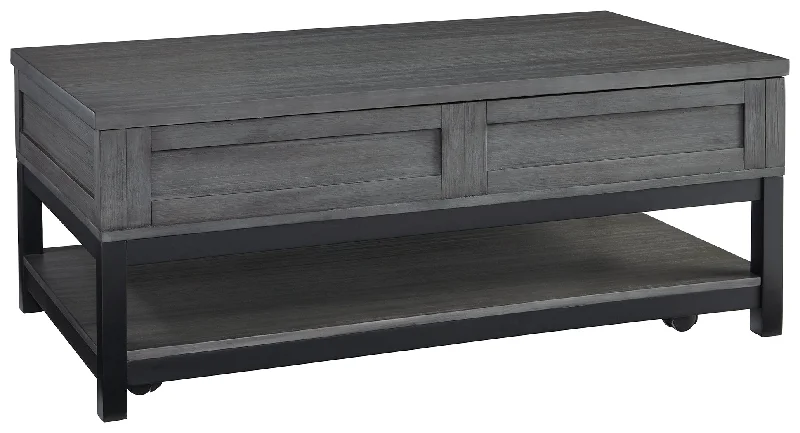 Caitbrook T454-9 GrayBlack Rect Lift Top Cocktail Table