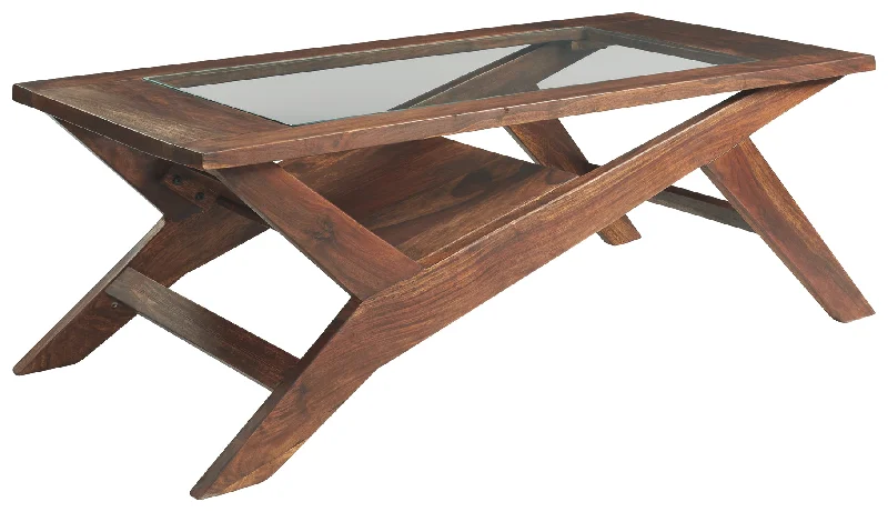 Charzine T248-1 Warm Brown Rectangular Cocktail Table