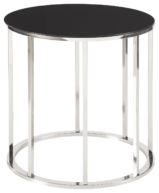 Clenco T305-6 BlackChrome Finish Round End Table