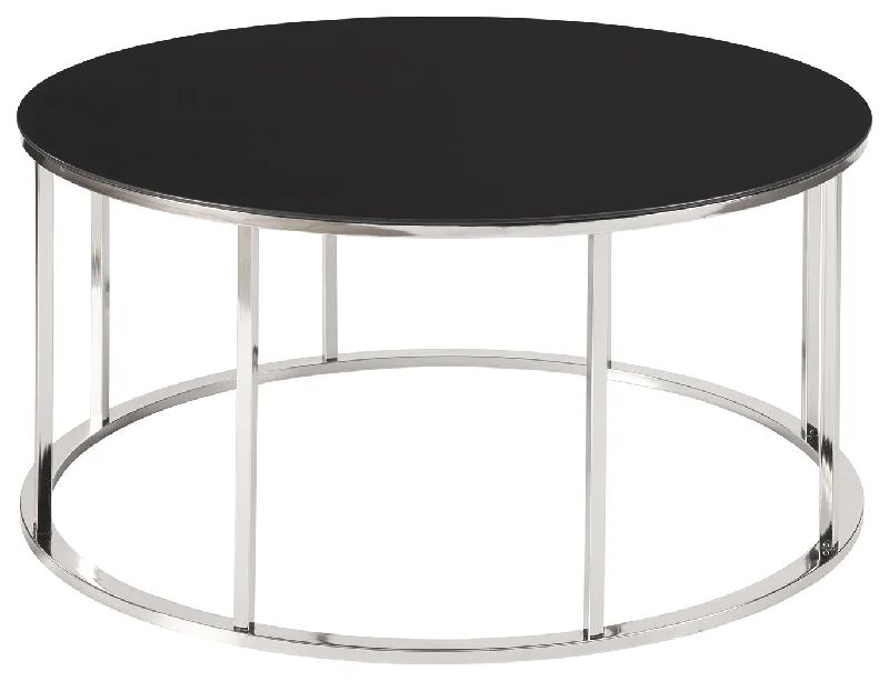 Clenco T305-8 BlackChrome Finish Round Cocktail Table