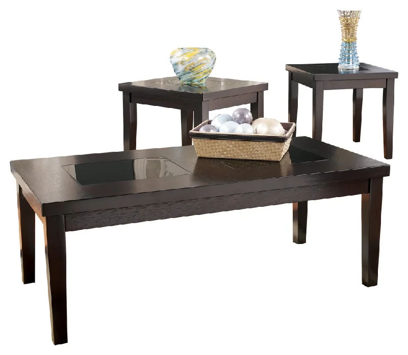 Denja T281-13 Dark Brown Occasional Table Set 3CN